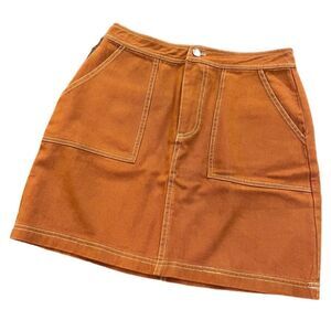 FRANCESCA’S Sofi Angel Rust Mini Skirt Size M Burnt Orange Umber